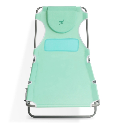 Ostrich Chaise Lounge Folding Sunbathing Poolside Beach Chair, Teal
