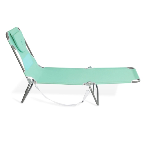 Ostrich Chaise Lounge Folding Sunbathing Poolside Beach Chair, Teal