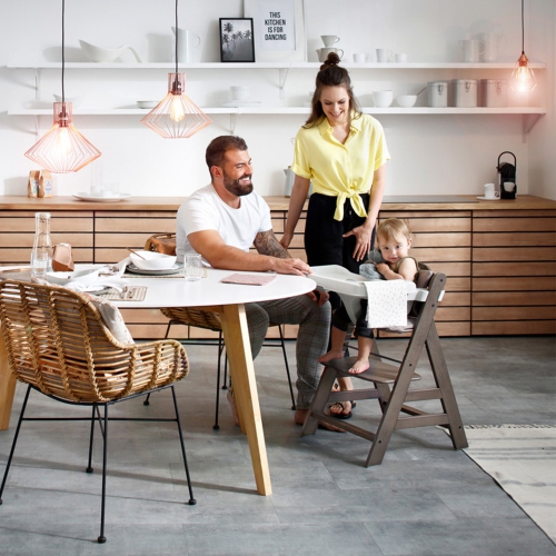 Table-plateau pour chaise haute Alpha de Hauck compatible avec les modèles en bois Alpha+ et Beta+, blanc
