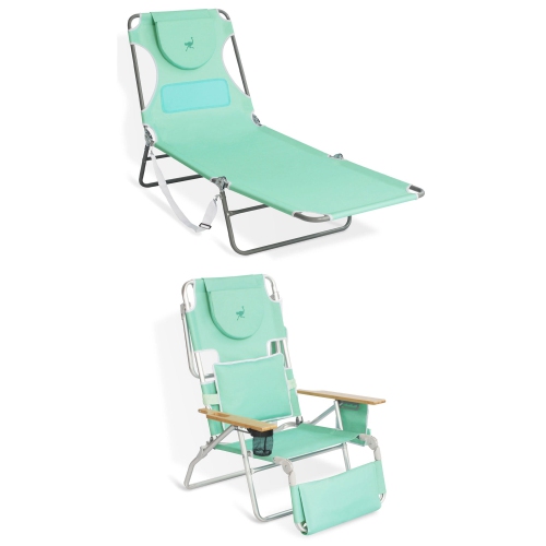 DELTESS Ostrich Chaise Lounge Folding Chair With Deluxe Padded 3N1 Reclining Chair, Teal [This review was collected as part of a promotion