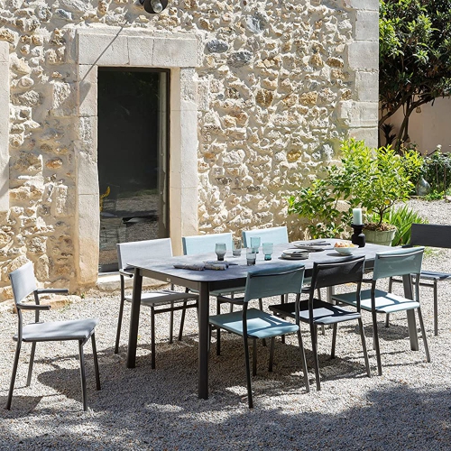 LAFUMA  Batyline Duo Oron Outdoor Armchair, Titanium/mistral (Set Of 2) In Blue