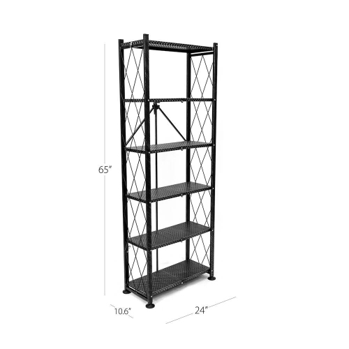 ORIGAMI  6 Shelf Bookcase Open Organizer Freestanding Living Room Shelves In Black Great quality strong shelving holds a lot of stuff