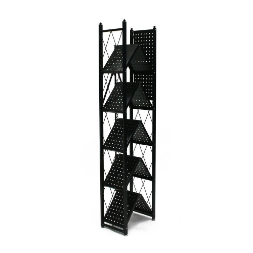 Origami 6 Shelf Bookcase Open Organizer Freestanding Living Room Shelves, Black