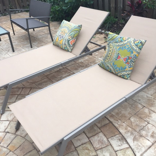 Ostrich Princeton Adult Outdoor Chaise Lounge Chairs with Wheels, Tan