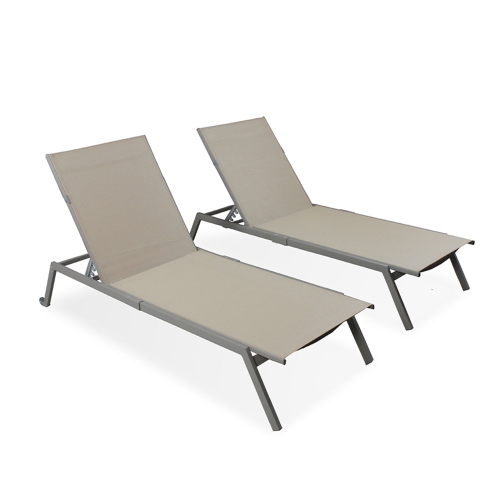 Ostrich Princeton Adult Outdoor Chaise Lounge Chairs with Wheels, Tan