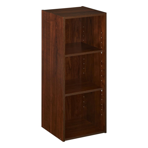 CLOSETMAID  3 Tier Wooden Storage Organizer W/2 Adjustable Shelves, Dark Cherry
