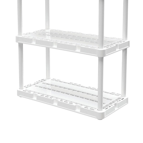 Gracious Living 4 Shelf Knect-A-Shelf Ventilated Storage Unit, White