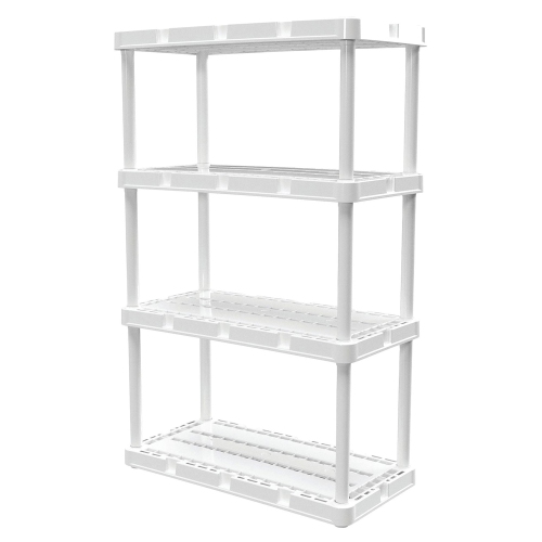 Gracious Living 4 Shelf Knect-A-Shelf Ventilated Storage Unit, White