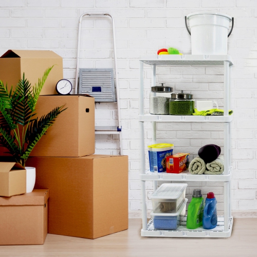 Gracious Living 4 Shelf Knect-A-Shelf Ventilated Storage Unit, White