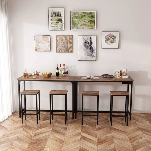 ODK 25.6 Inch Height Wooden Counter Stool Seat Barstool, Rustic Brown