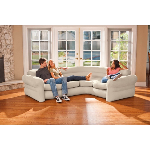 Intex Inflatable Corner Living Room Neutral Sectional Sofa 68575EP