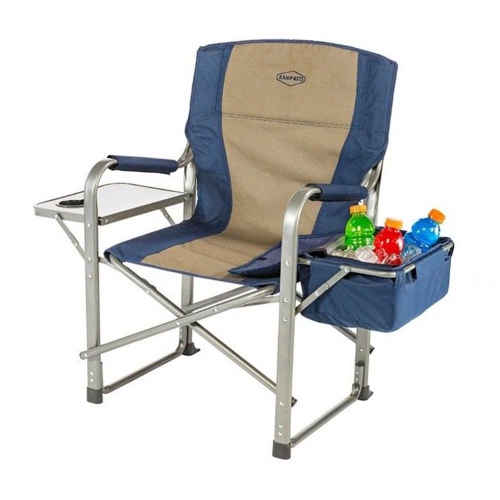 Kamp-Rite Camp Folding Director's Chair with Side Table & Cooler