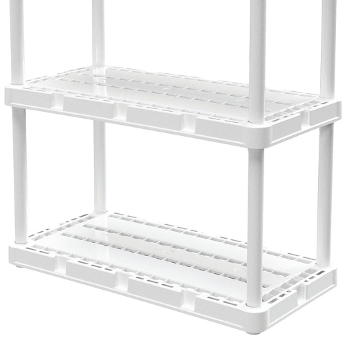 Gracious Living 4 Shelf Knect-A-Shelf Ventilated Storage Unit, White