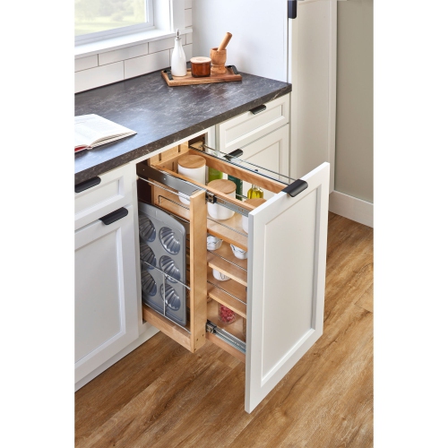 Rev-A-Shelf 8.75 Inch Pull Out Kitchen Cabinet Organizer Soft-Close, 448-BCSC-8C