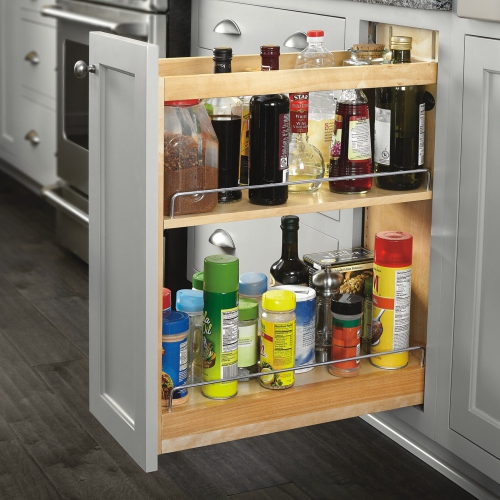 Rev-A-Shelf 8.75 Inch Pull Out Kitchen Cabinet Organizer Soft-Close, 448-BCSC-8C