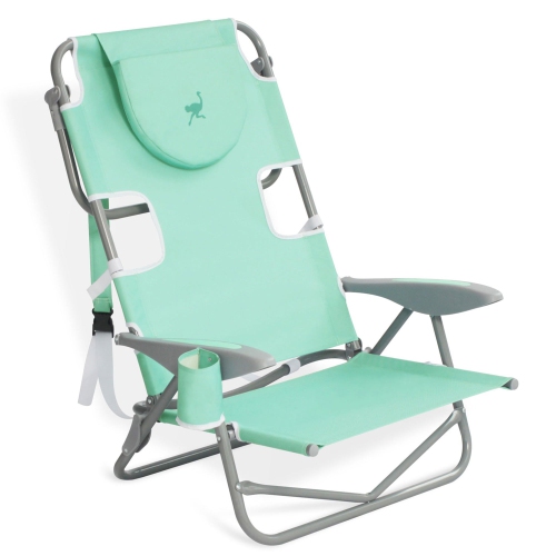 Ostrich On Your Back Folding Reclining Outdoor Camping Lawn Chair, Teal
