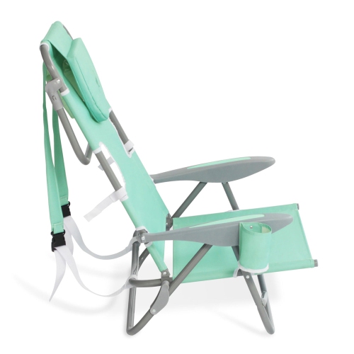 Ostrich On Your Back Folding Reclining Outdoor Camping Lawn Chair, Teal