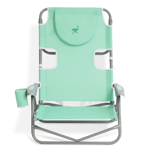 Ostrich On Your Back Folding Reclining Outdoor Camping Lawn Chair, Teal
