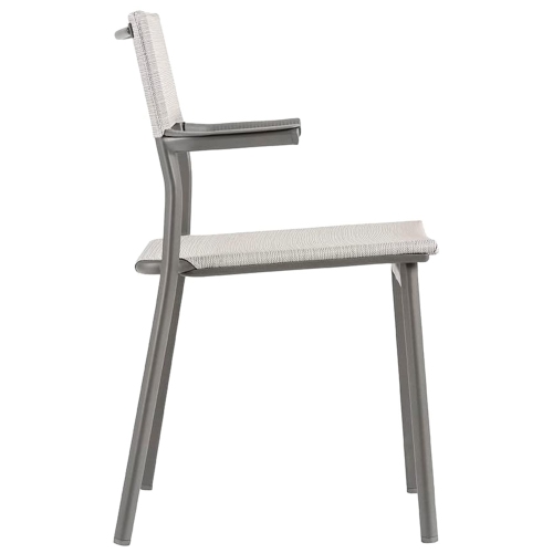 Lafuma Batyline Duo ORON Outdoor Dining Armchair, Titanium/Pebble