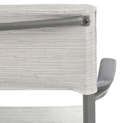 Lafuma Batyline Duo ORON Outdoor Dining Armchair, Titanium/Pebble