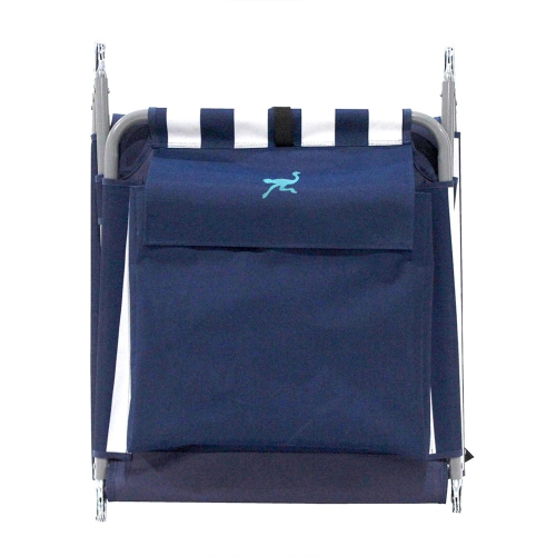 Ostrich Backpack Chaise Folding Lounge Chair w/Storage Bag, Navy Stripe