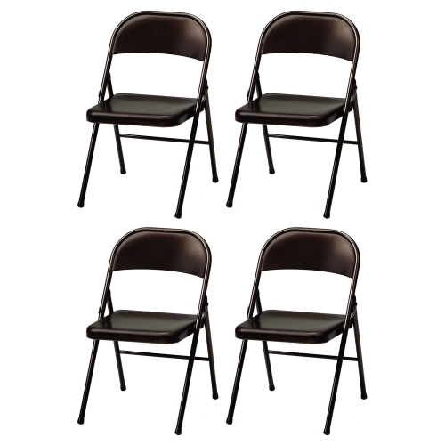 MECO  Sudden Comfort All Steel Indoor Outdoor Folding Chair, Cinnabar (Set Of 4) The comfort is great, even for long gardening sessions, and it’s lightweight enough to move around with