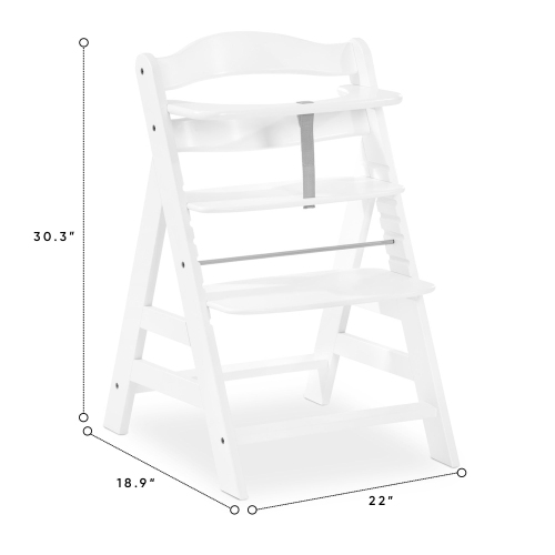 hauck Alpha+ Grow Along Adjustable Wooden Highchair Seat, Beechwood,White Finish