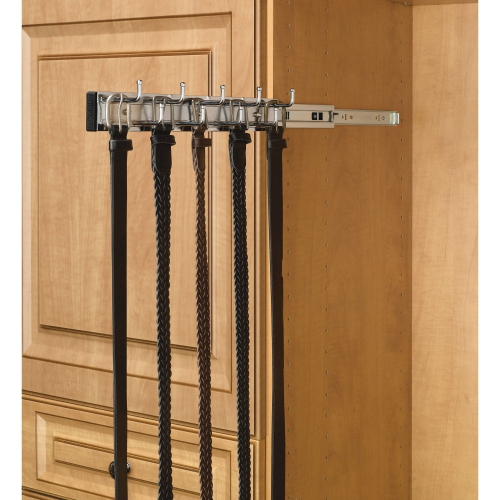 Rev-a-Shelf BRC-14CR 14" Mounted Pullout Belt Rack Organizer, Chrome