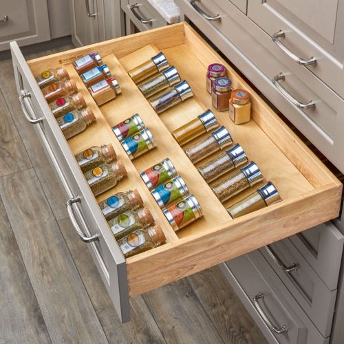 Rev-A-Shelf 36 Inch Kitchen Drawer Organizer Insert Spice Rack 3-Tier, 4SDI-36-1
