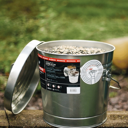 Behrens 6 Gallon Galvanized Steel Storage Can with Locking Lid and Wire Handle