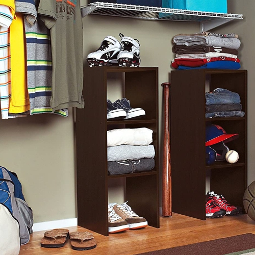 ClosetMaid Decorative Home Stackable 2-Cube Organizer Storage, Espresso