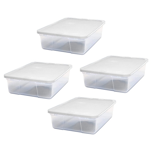 Homz 28 Qt Snaplock Clear Plastic Storage Container Bin with Secure Lid