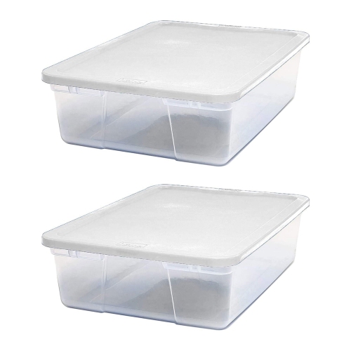 Homz 28 Qt Snaplock Clear Plastic Storage Container Bin with Secure Lid