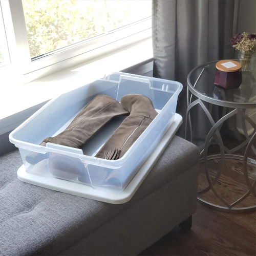 Homz 28 Qt Snaplock Clear Plastic Storage Container Bin with Secure Lid