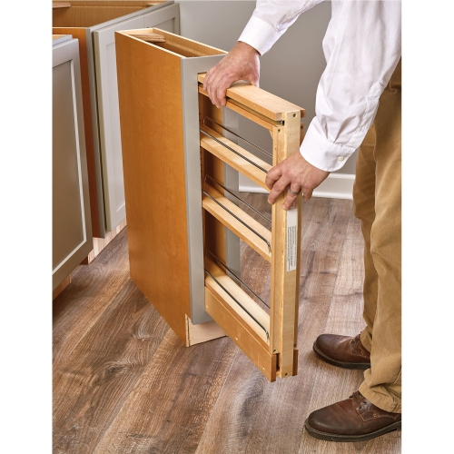 Rev-A-Shelf 6" Pul Out Shelf Organizer Rack for Cabinet Base Filler, 438-BC-6C