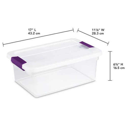 Sterilite 15 Qt. Plastic Stackable Storage Container with Lid, Clear