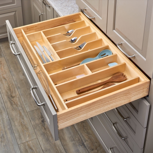 Rev-A-Shelf Wood Trim-to-Fit Drawer Organizer Insert, 33.13 x 22 In, 4WUTCT-36-1