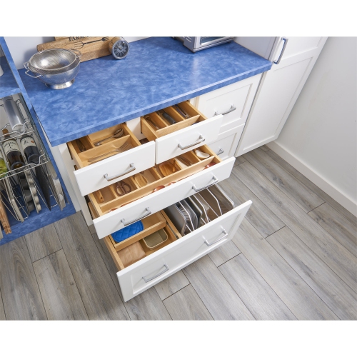 Rev-A-Shelf Wood Trim-to-Fit Drawer Organizer Insert, 33.13 x 22 In, 4WUTCT-36-1