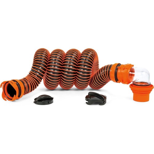 Camco RhinoEXTREME 20 Ft Sewer Hose Kit with 360 Degree Clear Swivel Wye Fitting