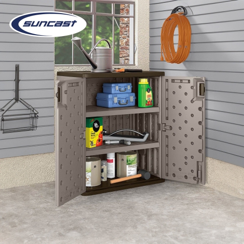 SUNCAST  Bmc3600 9 Cu Ft Heavy Duty Resin Garage Base Storage Cabinet In Platinum Nice storage cabinet