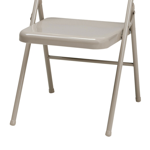 MECO Sudden Comfort All Steel Indoor Outdoor Folding Chair Set, Buff