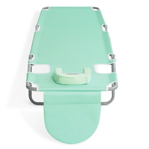 Ostrich Chaise Lounge Folding Sunbathing Recliner Beach Chair, Teal