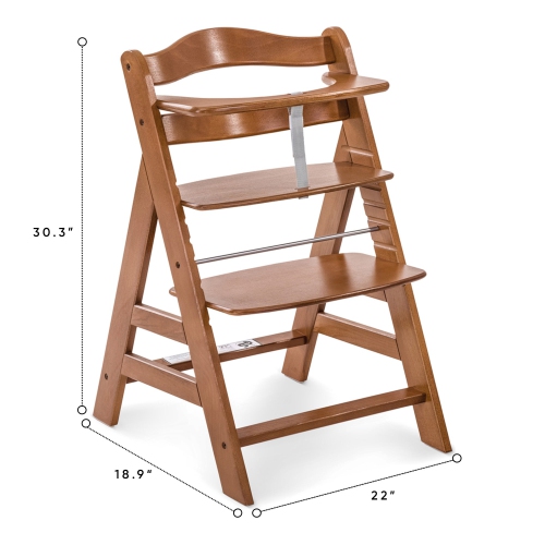 hauck Alpha+ Grow Along Adjustable Wooden Highchair, Beechwood, Walnut Finish