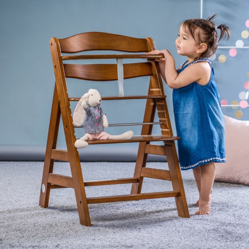 hauck Alpha+ Grow Along Adjustable Wooden Highchair, Beechwood, Walnut Finish