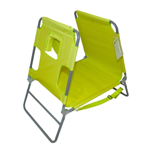 Ostrich Chaise Lounge Foldable Sunbathing Beach Lawn Chair, Neon Green