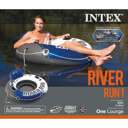 Intex River Run 1 Person Inflatable Floating Tube Lake/Pool/Ocean Raft