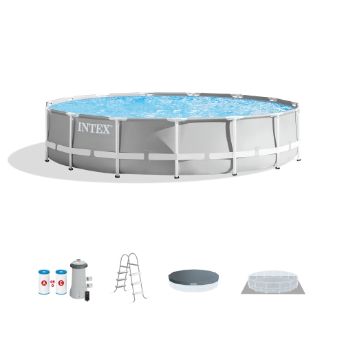 Intex 26723EH 15ft x 42in Prism Frame Above Ground Swimming Pool Set with Filter