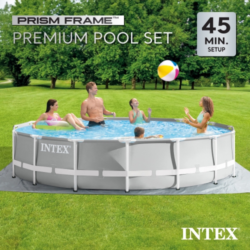Piscine hors-terre avec filtre Intex 26723EH 15 pi x 42 po avec cadre à prisme