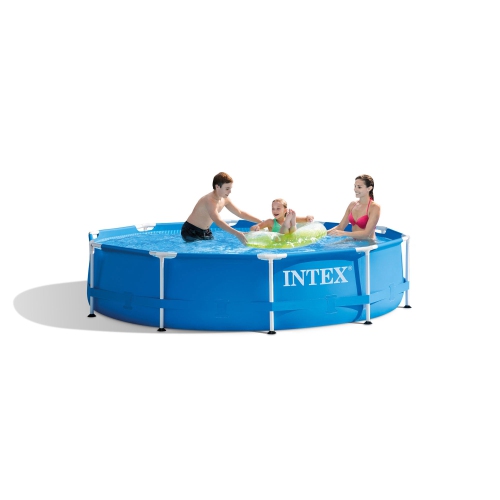 Intex 10 Foot x 30 Inch Above Ground Round Swimming Pool,
