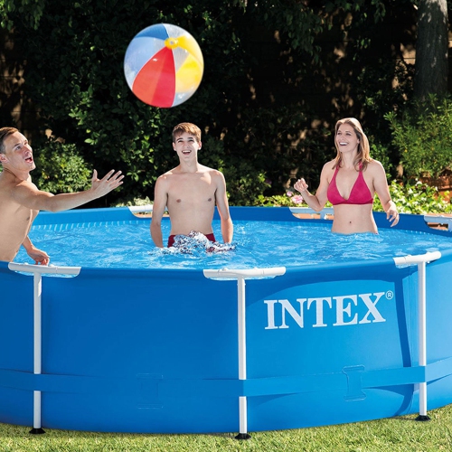 Intex 10 Foot x 30 Inch Above Ground Round Swimming Pool,